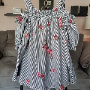 Inspired Hearts Striped Off the Shoulder Blouse
